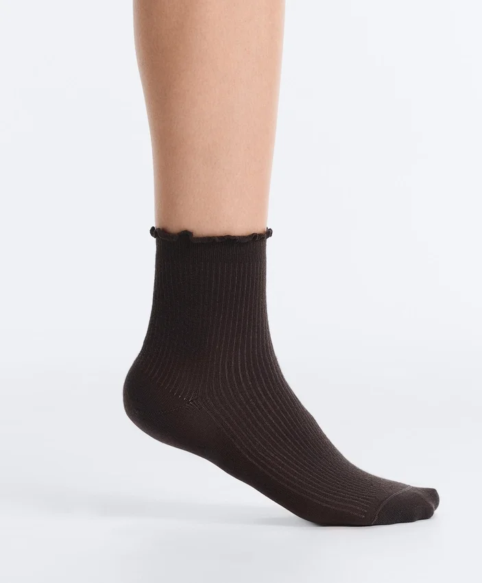 3 paires de chaussettes en coton mélangé avec bord roulé 3 paires de chaussettes en coton mélangé avec bord roulé
