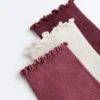 3 paires de chaussettes en coton mélangé avec bord roulé