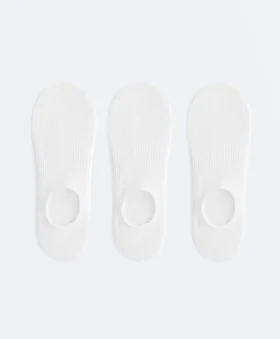 3 paires de chaussettes invisibles de sport montantes en mélange de coton