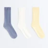 3 paires de chaussettes piquées classiques en coton mélangé 3 paires de chaussettes piquées classiques en coton mélangé