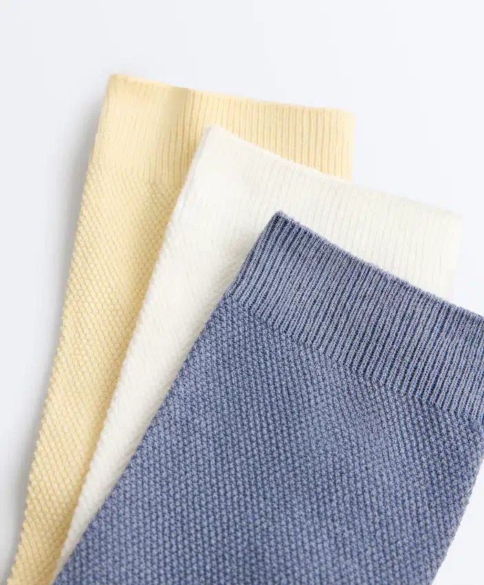 3 paires de chaussettes piquées classiques en coton mélangé 3 paires de chaussettes piquées classiques en coton mélangé