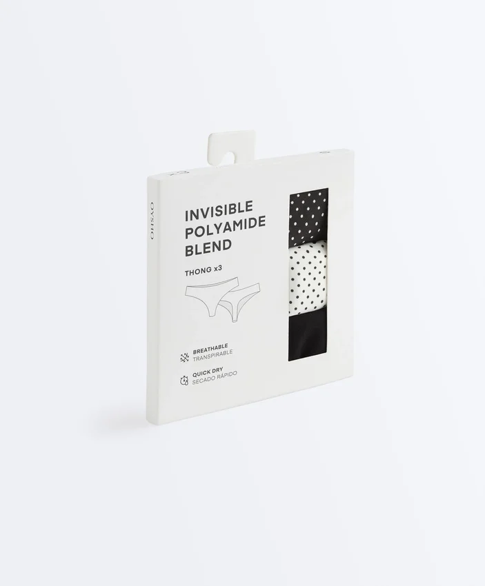 3 strings invisibles en mélange de polyamide 3 strings invisibles en mélange de polyamide