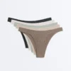 5 culottes brésiliennes en coton côtelé à coupe en U 5 culottes brésiliennes en coton côtelé à coupe en U
