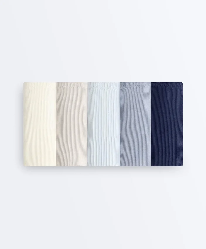5 culottes brésiliennes en coton côtelé à coupe en U 5 culottes brésiliennes en coton côtelé à coupe en U