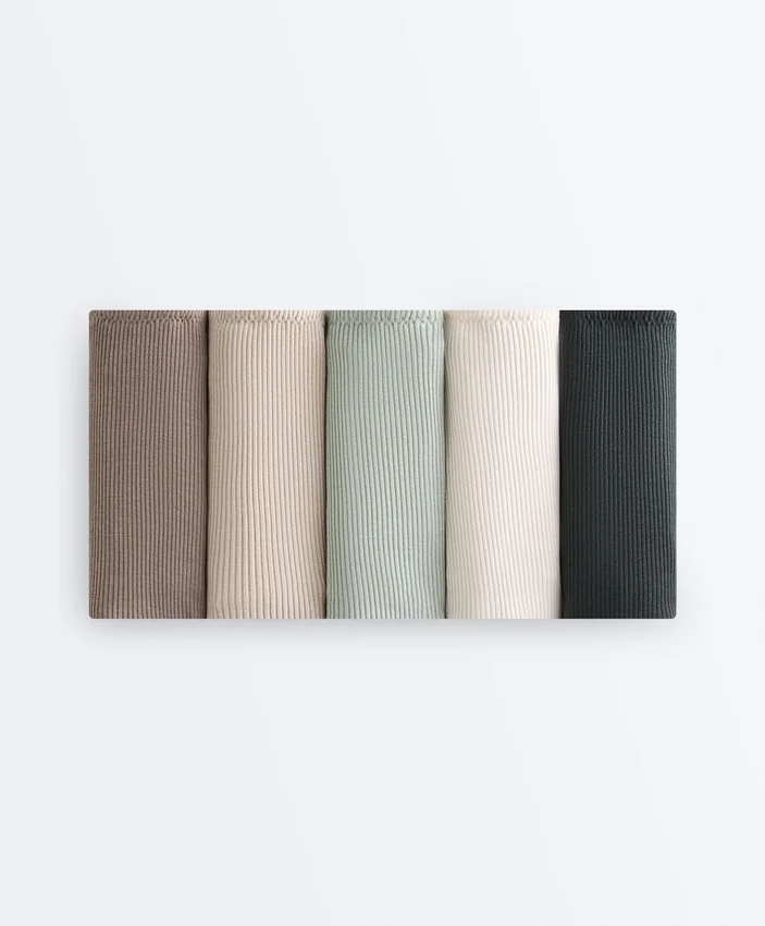 5 culottes brésiliennes en coton côtelé à coupe en U 5 culottes brésiliennes en coton côtelé à coupe en U