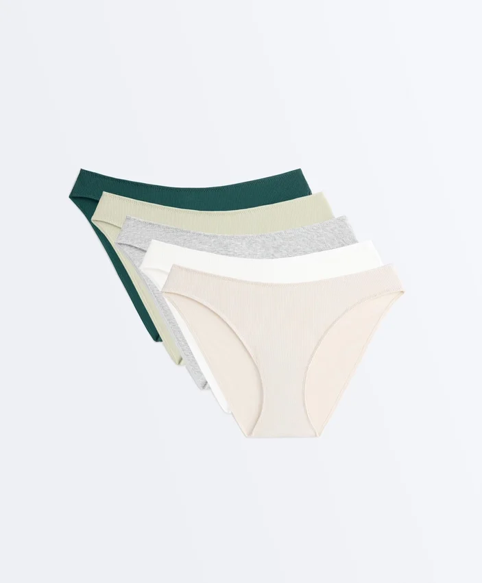 5 culottes classiques en coton côtelé à coupe en U 5 culottes classiques en coton côtelé à coupe en U