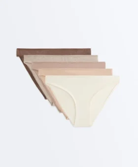 5 culottes classiques en mélange de coton