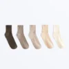 5 paires de chaussettes mi-mollet en coton 5 paires de chaussettes mi-mollet en coton