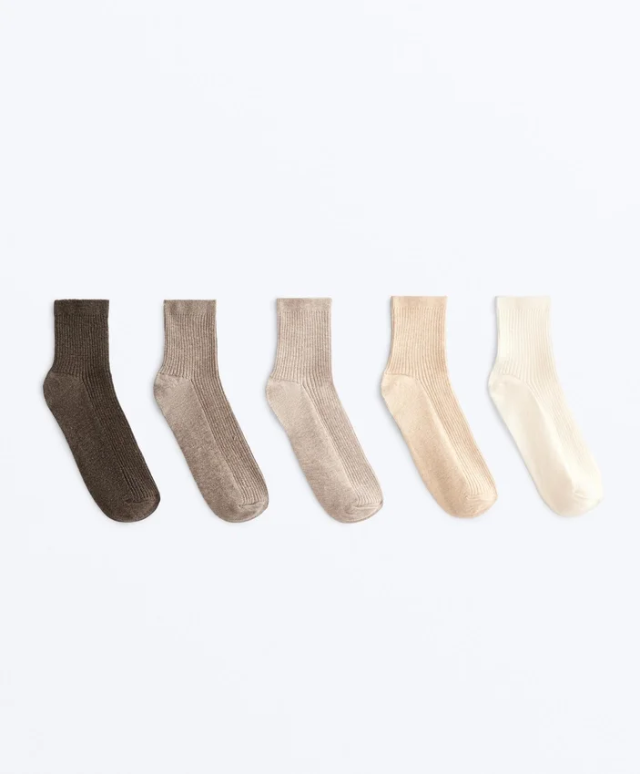 5 paires de chaussettes mi-mollet en coton 5 paires de chaussettes mi-mollet en coton