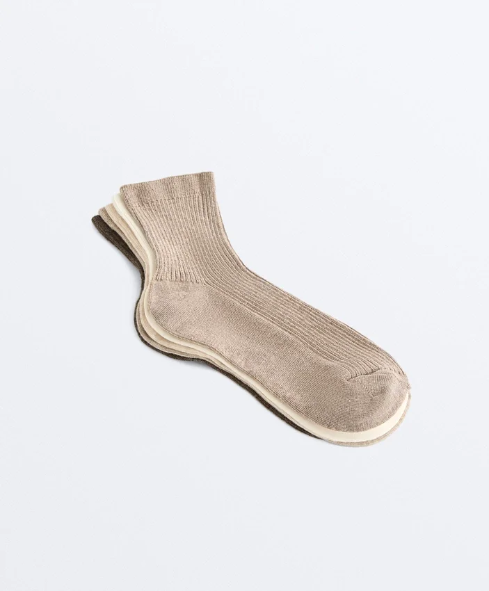5 paires de chaussettes mi-mollet en coton 5 paires de chaussettes mi-mollet en coton