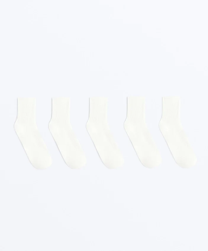 5 paires de chaussettes mi-mollet en coton mélangé 5 paires de chaussettes mi-mollet en coton mélangé