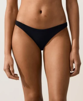 Bas de bikini à coupe en U en piqué, couverture moyenne
