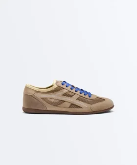 Baskets en daim refendu et mesh