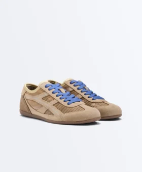 Baskets en daim refendu et mesh