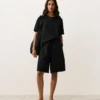 Bermuda mi-long 100 % lin Bermuda mi-long 100 % lin