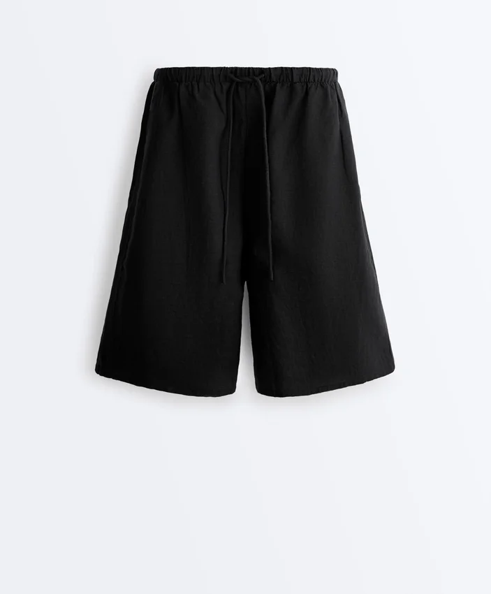 Bermuda mi-long 100 % lin Bermuda mi-long 100 % lin