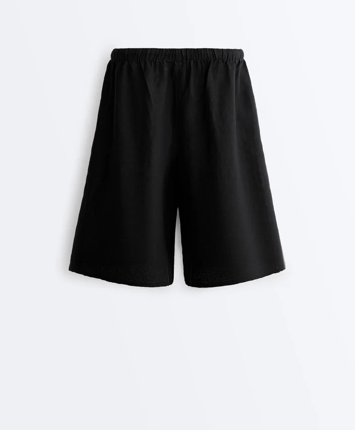 Bermuda mi-long 100 % lin Bermuda mi-long 100 % lin