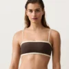 Bikini bandeau à bordures contrastées Bikini bandeau à bordures contrastées