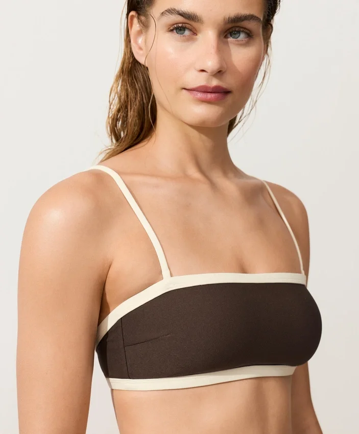 Bikini bandeau à bordures contrastées Bikini bandeau à bordures contrastées