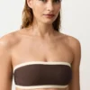 Bikini bandeau à bordures contrastées Bikini bandeau à bordures contrastées