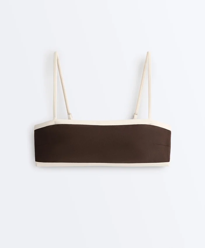 Bikini bandeau à bordures contrastées Bikini bandeau à bordures contrastées