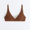 Bikini dos nu en piqué froissé