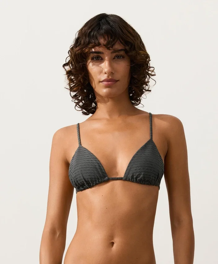Bikinis triangle en jacquard effet délavé Bikinis triangle en jacquard effet délavé