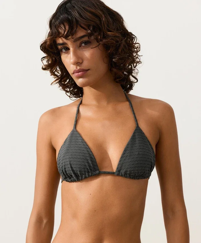 Bikinis triangle en jacquard effet délavé Bikinis triangle en jacquard effet délavé