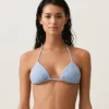 Bikinis triangle à rayures texturées Bikinis triangle à rayures texturées