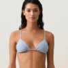 Bikinis triangle à rayures texturées Bikinis triangle à rayures texturées