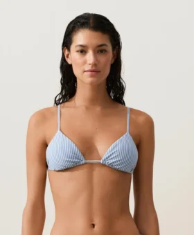 Bikinis triangle à rayures texturées