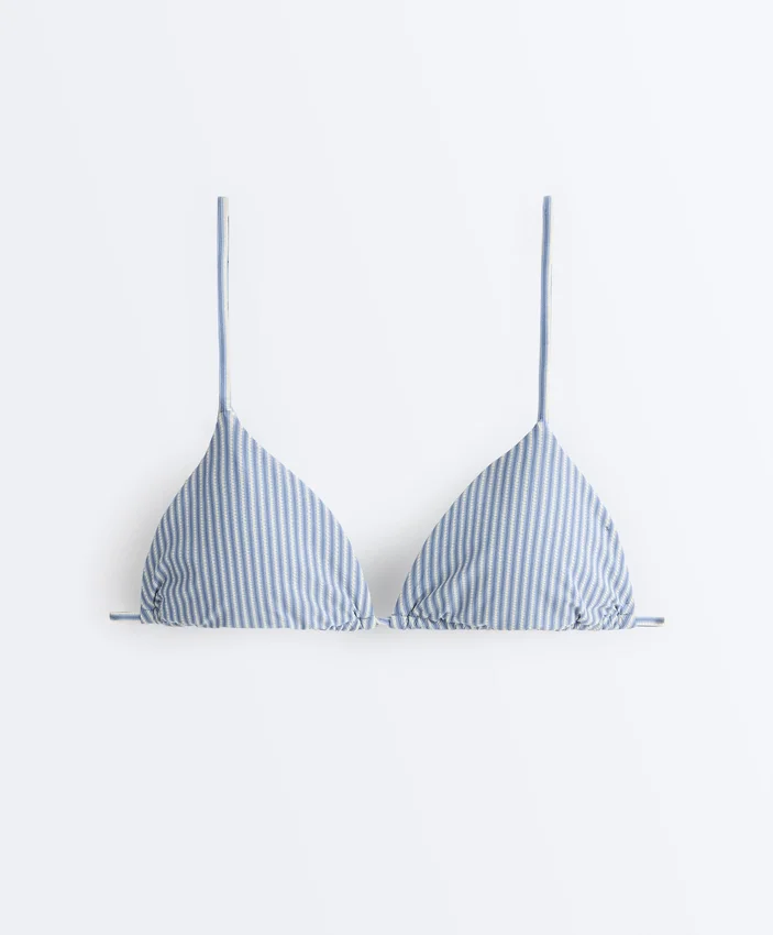 Bikinis triangle à rayures texturées Bikinis triangle à rayures texturées