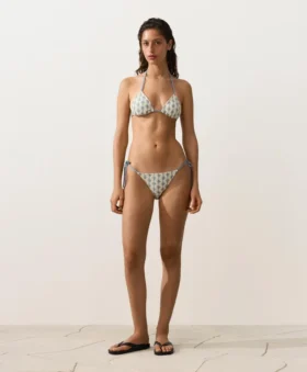 Culottes de bikini à couverture moyenne en crochet à nouer, motif vagues
