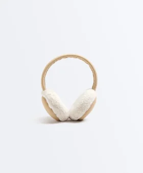 Cache-oreilles en imitation peaux lainées contrastée