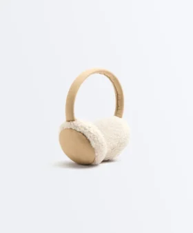 Cache-oreilles en imitation peaux lainées contrastée