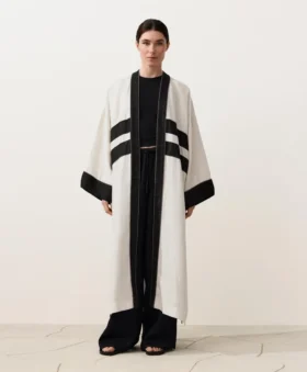 Caftan contrasté 100 % lin