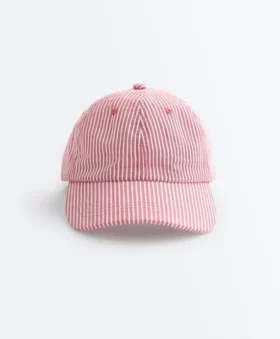 Casquette rayée 100 % coton