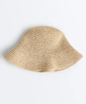 Chapeau bob tressé effet raphia