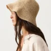 Chapeau bob tressé effet raphia