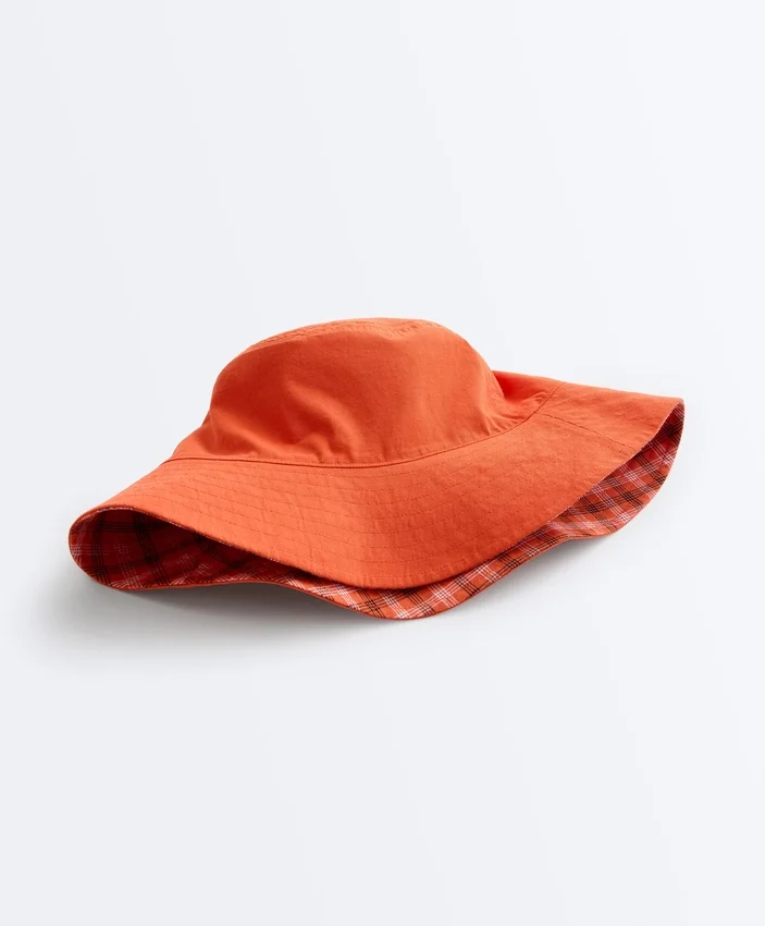 Chapeau réversible en coton mélangé à carreaux Chapeau réversible en coton mélangé à carreaux