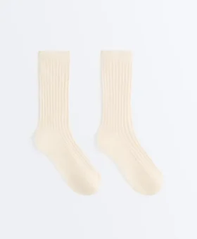 Chaussettes classiques en mélange de soie à côtes