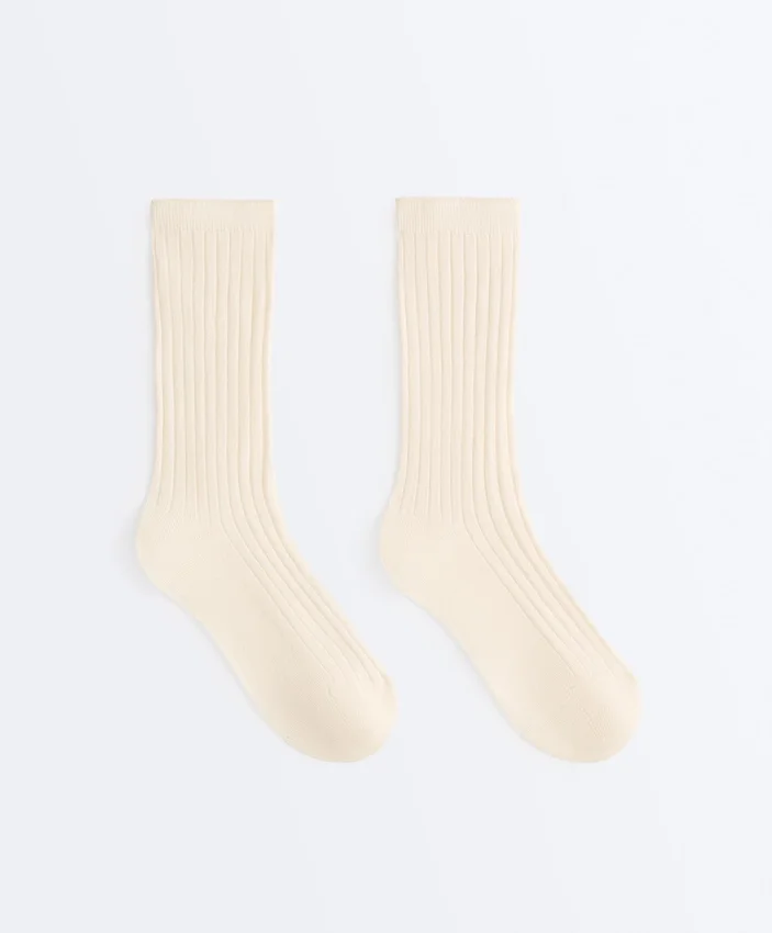 Chaussettes classiques en mélange de soie à côtes Chaussettes classiques en mélange de soie à côtes