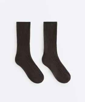 Chaussettes classiques en mélange de soie à côtes