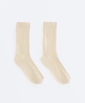 Chaussettes classiques en mélange de soie à côtes