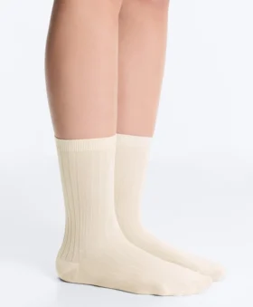 Chaussettes classiques en mélange de soie à côtes