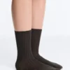 Chaussettes classiques en mélange de soie à côtes Chaussettes classiques en mélange de soie à côtes