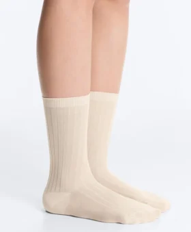 Chaussettes classiques en mélange de soie à côtes