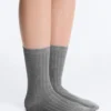Chaussettes classiques en mélange de soie à côtes Chaussettes classiques en mélange de soie à côtes