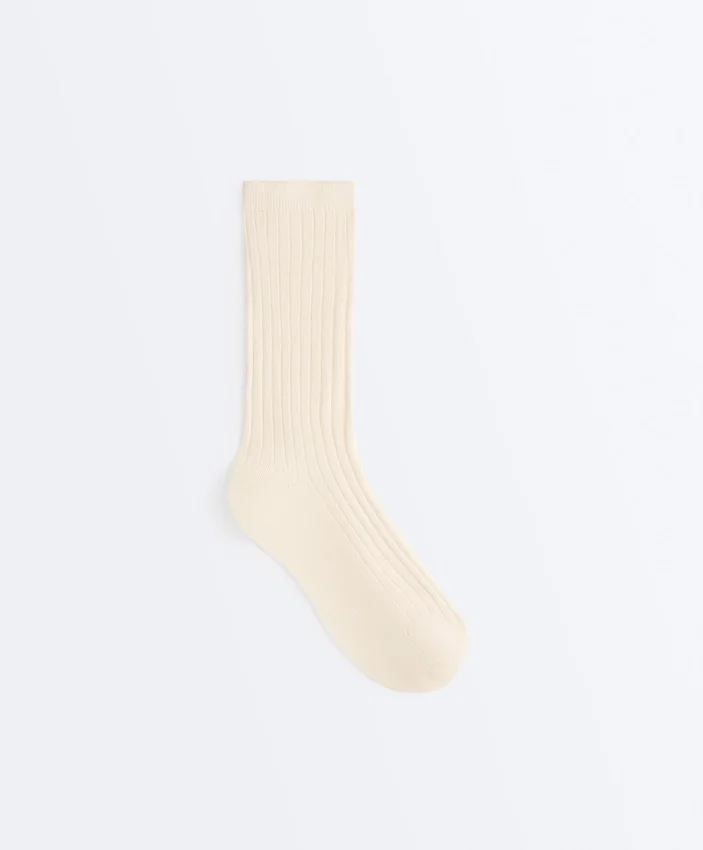 Chaussettes classiques en mélange de soie à côtes Chaussettes classiques en mélange de soie à côtes