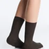 Chaussettes classiques en mélange de soie à côtes Chaussettes classiques en mélange de soie à côtes